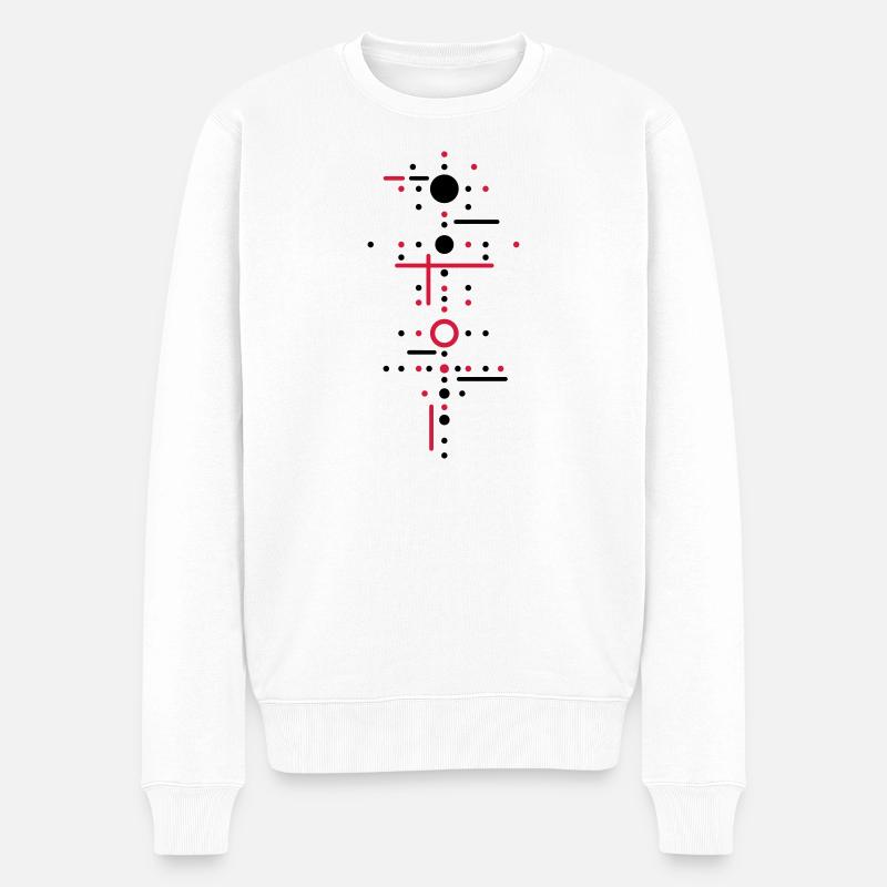 Points et lignes - Pull Premium bio Homme - blanc