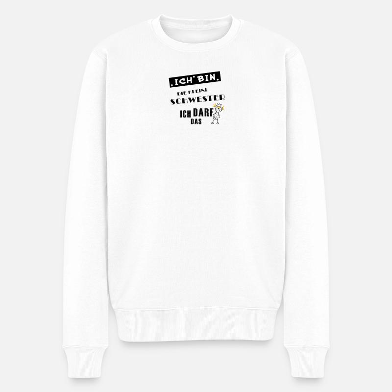 Kleine Schwester - Männer Premium Bio Pullover - Weiß