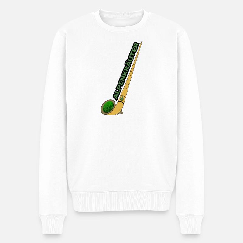 Alphorn Bong - Männer Premium Bio Pullover - Weiß