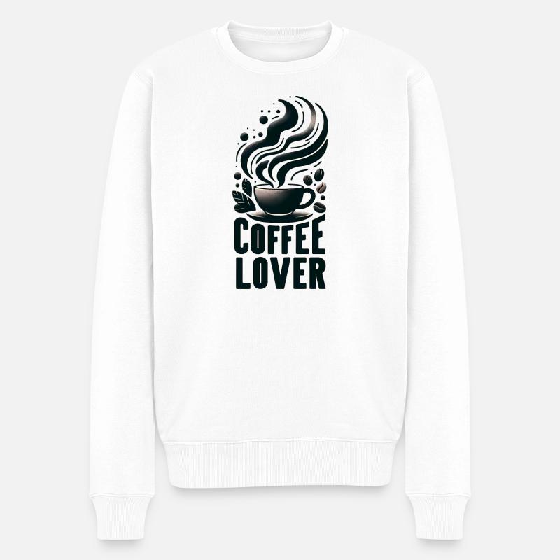Coffee Lover - Männer Premium Bio Pullover - Weiß
