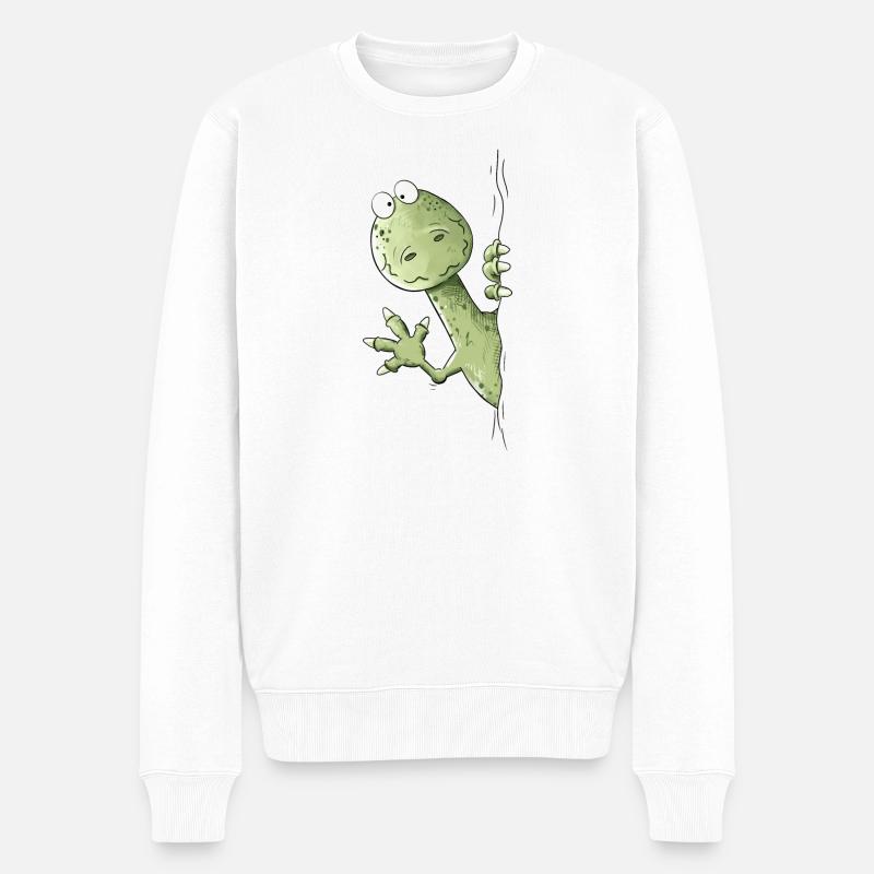 Droll Dino I Dinosaure Raptor - Pull Premium bio Homme - blanc