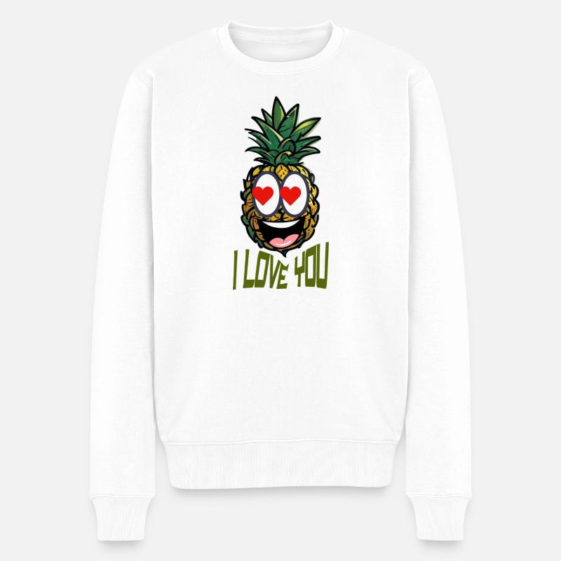 ICH LIEBE DICH - Männer Premium Bio Pullover - Weiß