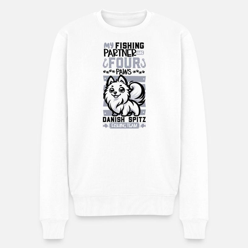 Pêche et Spitz danois - Pull Premium bio Homme - blanc