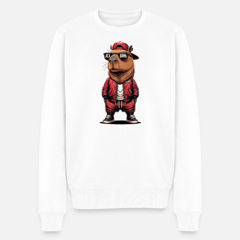 Alabama Streetwear Hamster - Männer Premium Bio Pullover - Weiß