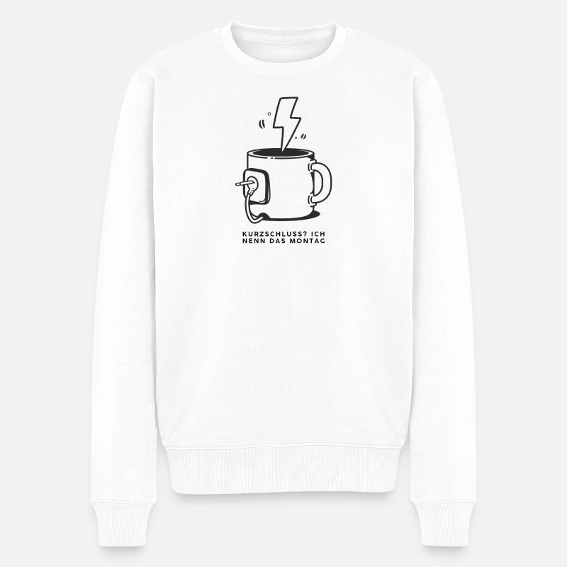 Elektriker-Kaffeetasse Design - Männer Premium Bio Pullover - Weiß