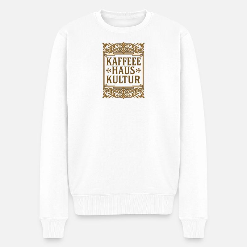 Kaffeehauskultur - Männer Premium Bio Pullover - Weiß