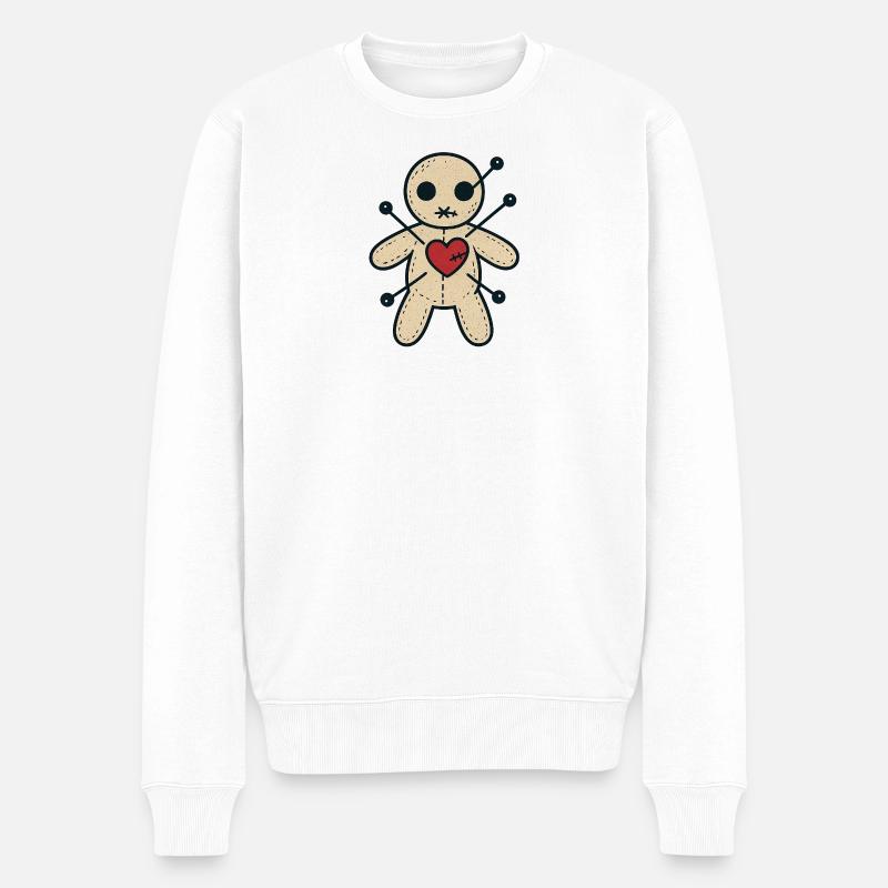 Poupée Voodoo Heart Stitch - Pull Premium bio Homme - blanc