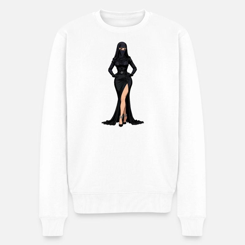 Élégance ninja noire - Pull Premium bio Homme - blanc