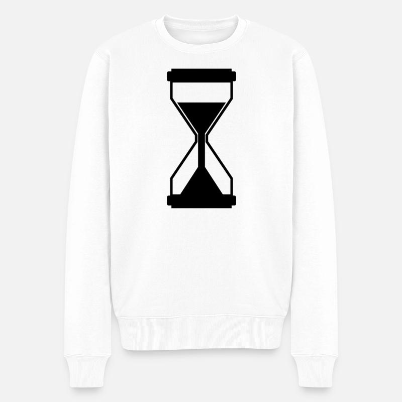 Sanduhr - Männer Premium Bio Pullover - Weiß