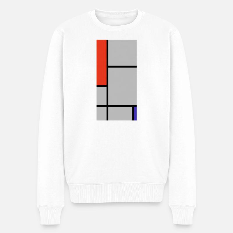 Blocs géométriques abstraits - Pull Premium bio Homme - blanc