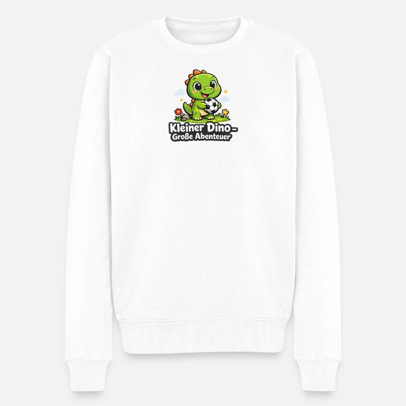 Kleiner Dino – Große Abenteuer - Männer Premium Bio Pullover - Weiß