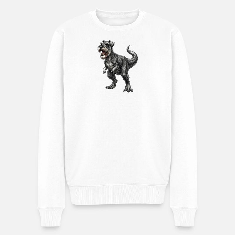 Schnauzer T - REX - Männer Premium Bio Pullover - Weiß