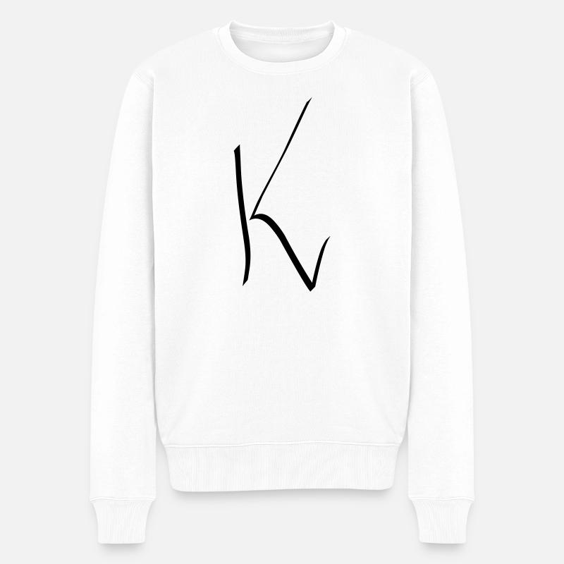 Buchstabe K - Männer Premium Bio Pullover - Weiß