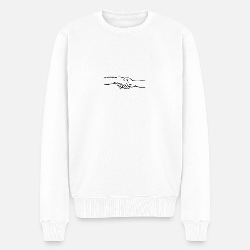 Handschlag Geschäft - Männer Premium Bio Pullover - Weiß