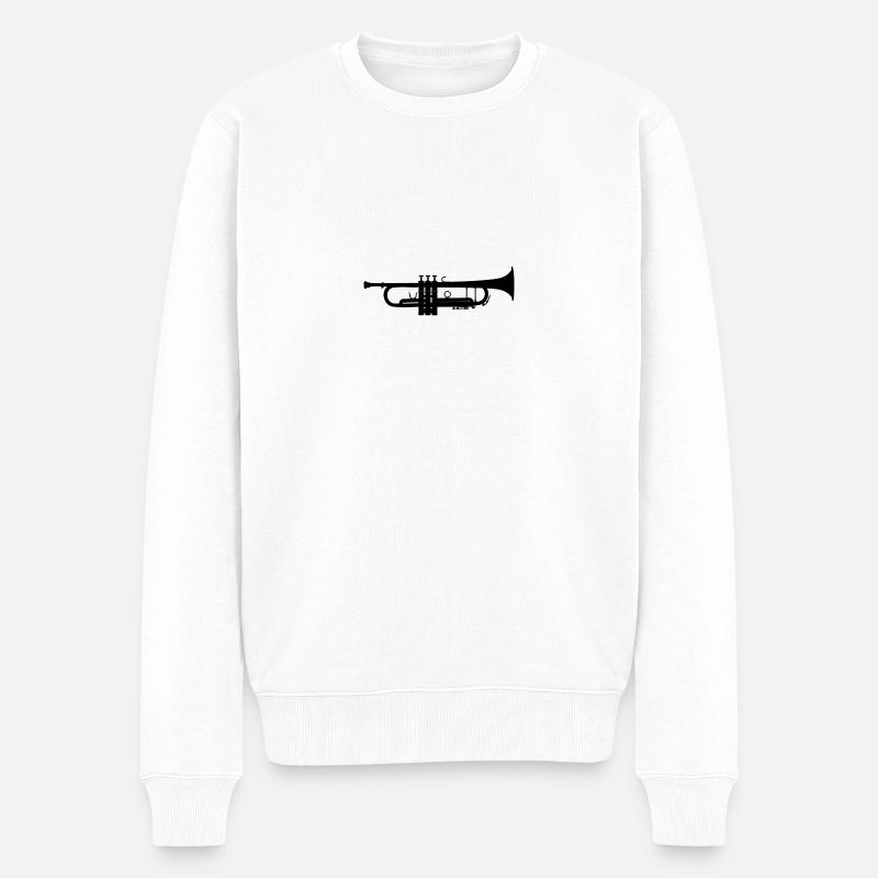 Trompete - Männer Premium Bio Pullover - Weiß