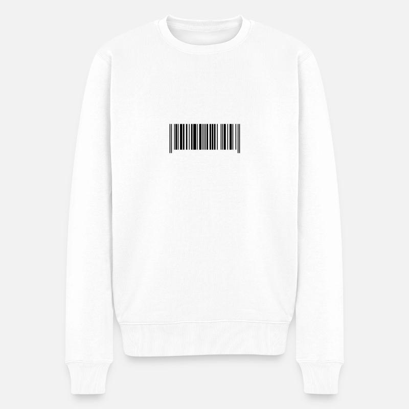 Barcode hergestellt in Frankreich - Männer Premium Bio Pullover - Weiß