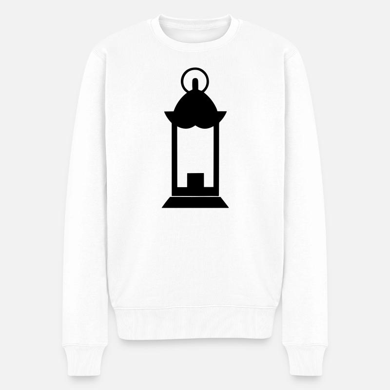 Laterne - Männer Premium Bio Pullover - Weiß