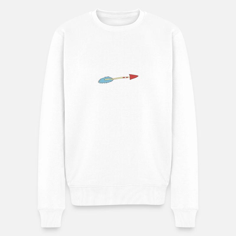 Pfeil - Männer Premium Bio Pullover - Weiß