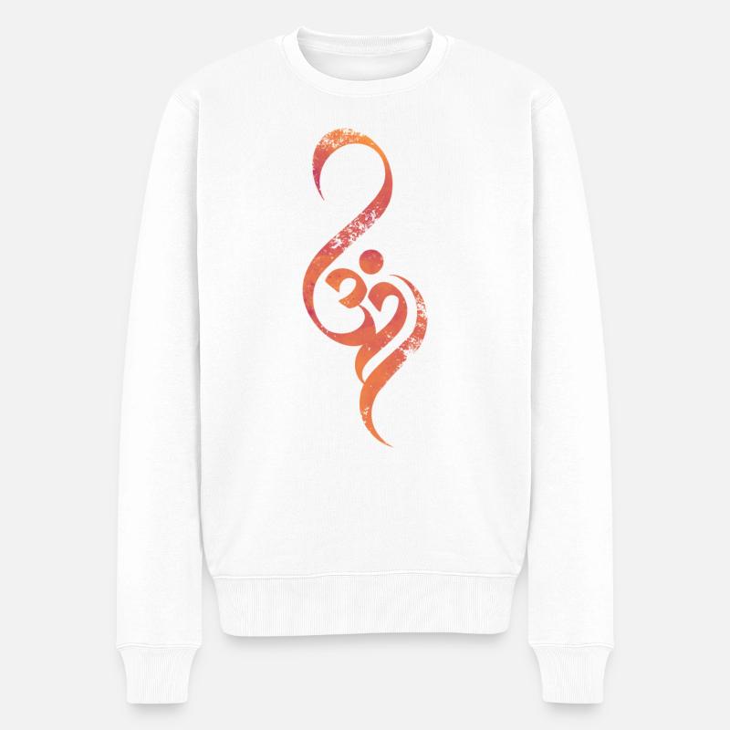 Om Yoga Kunst - Männer Premium Bio Pullover - Weiß