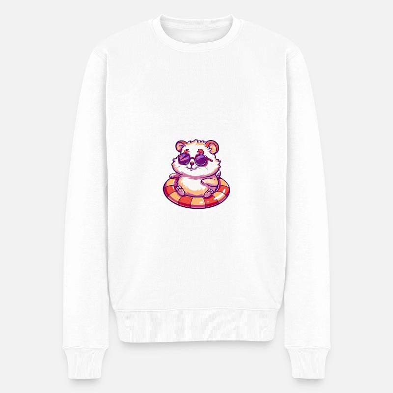 Hamster Comic Cool - Männer Premium Bio Pullover - Weiß