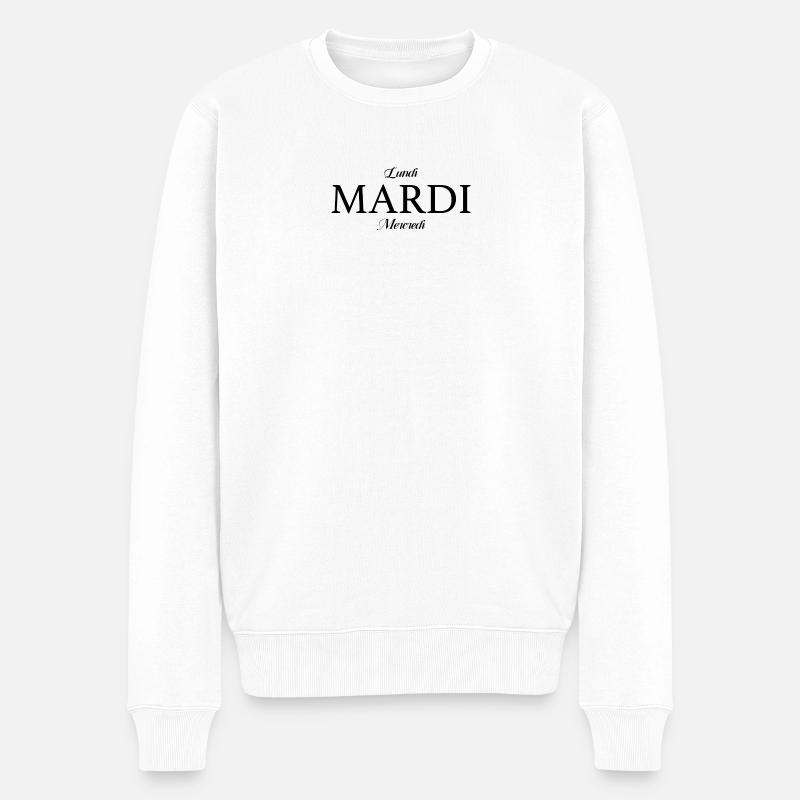 DIENSTAG - Männer Premium Bio Pullover - Weiß