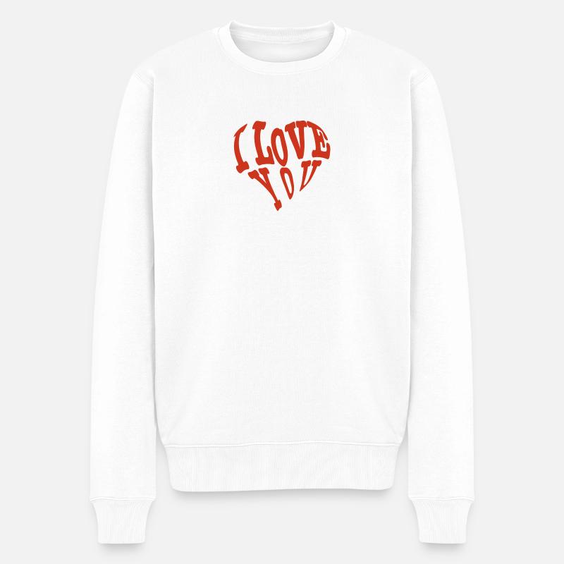 I Love You - Männer Premium Bio Pullover - Weiß