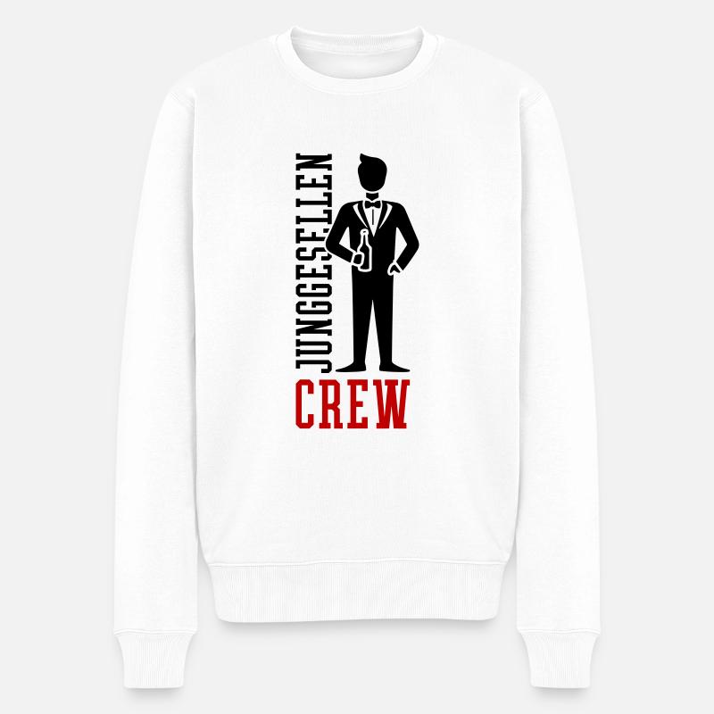 Junggesellen Crew Jga Bräutigam - Männer Premium Bio Pullover - Weiß