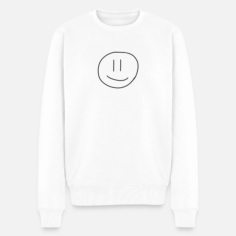 Happy face - Männer Premium Bio Pullover - Weiß