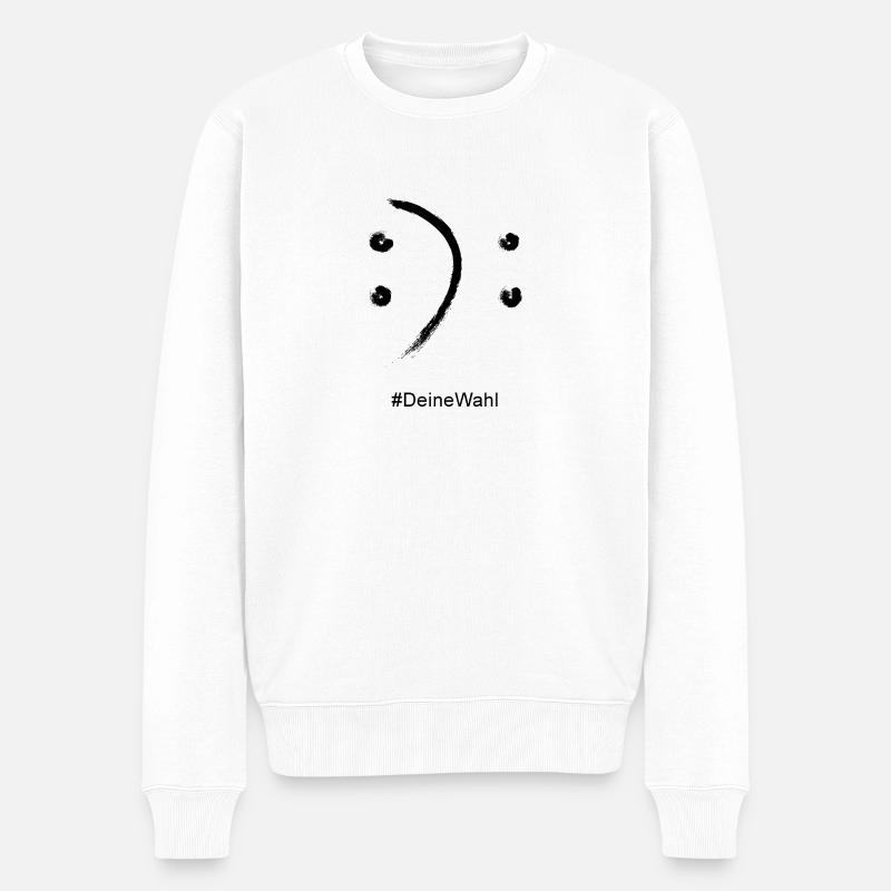Deine Wahl - Männer Premium Bio Pullover - Weiß