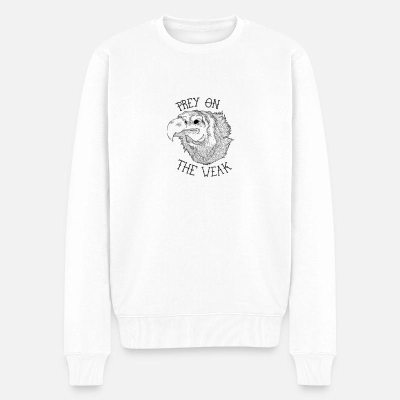 Beute auf dem Schwachen - Männer Premium Bio Pullover - Weiß