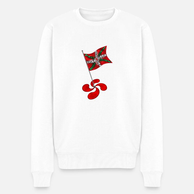 Baskische Flagge - Männer Premium Bio Pullover - Weiß