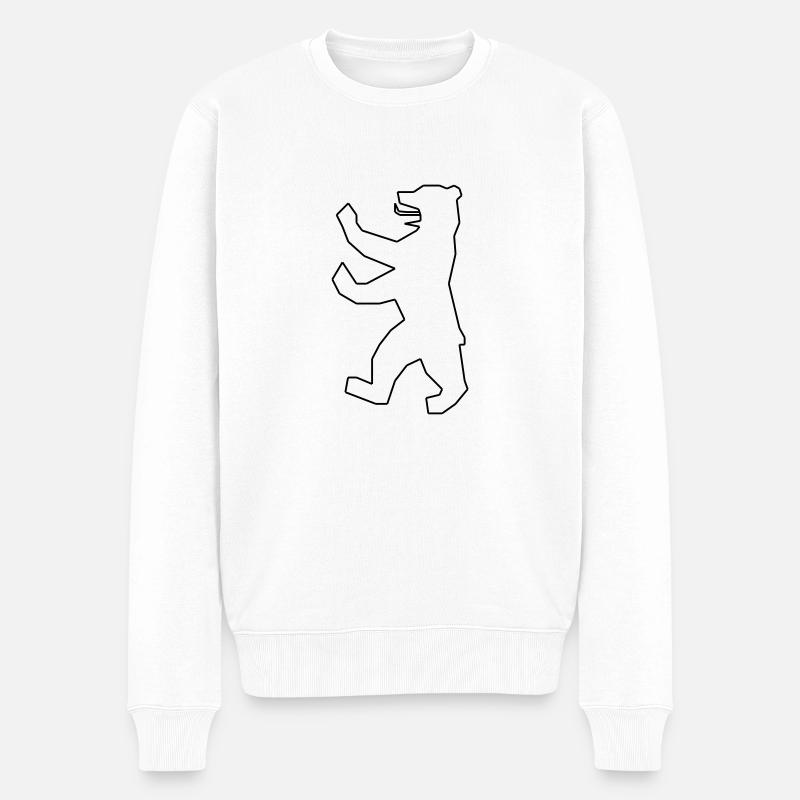 Ours de Berlin - Pull Premium bio Homme - blanc