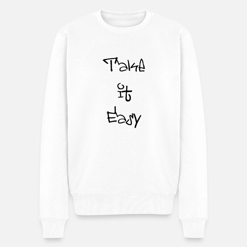 take it easy - Männer Premium Bio Pullover - Weiß