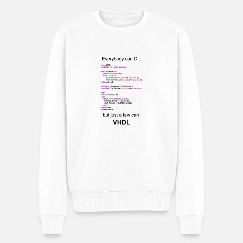 VHDL - Männer Premium Bio Pullover - Weiß