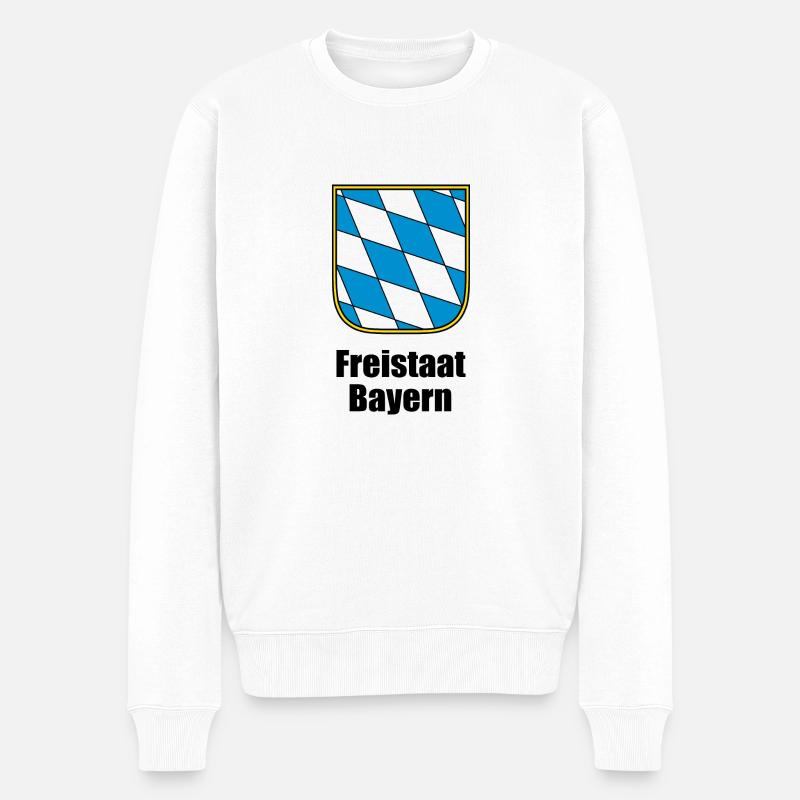 Freistaat Bayern - Männer Premium Bio Pullover - Weiß