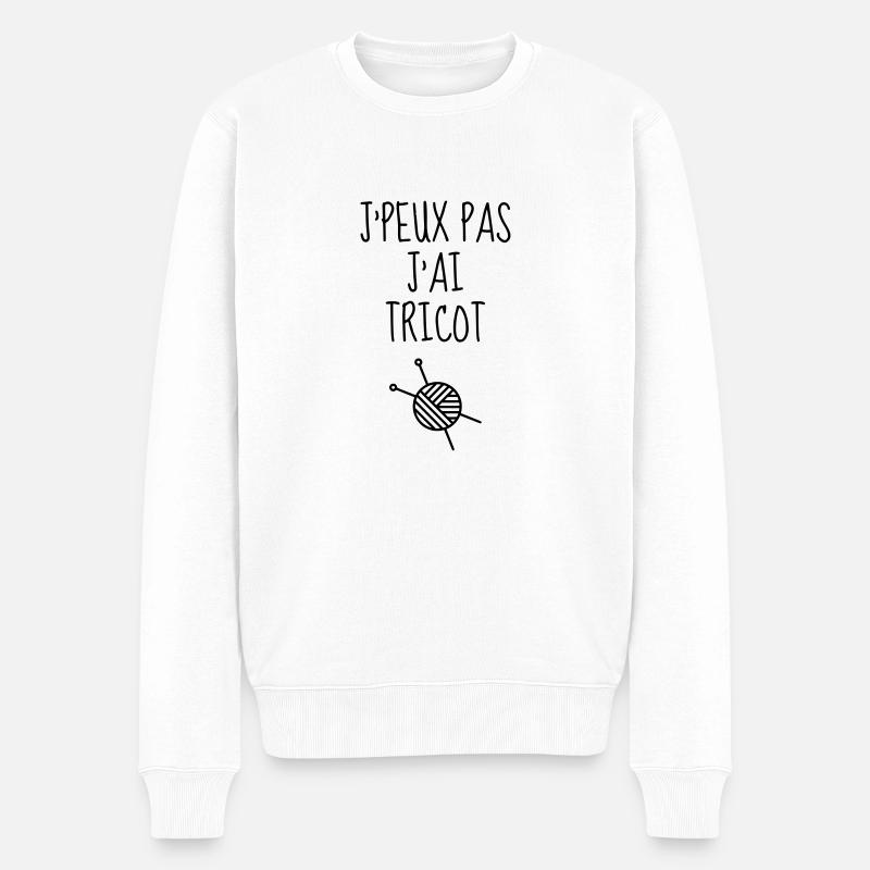 Stricken / stricker / Sticken / mode - Männer Premium Bio Pullover - Weiß