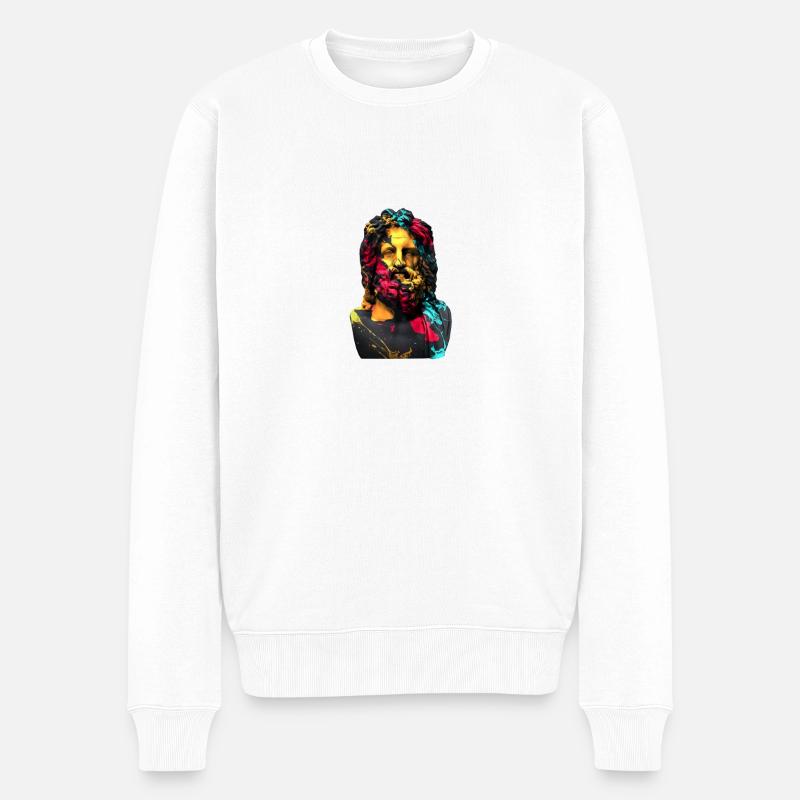 Zeus - Männer Premium Bio Pullover - Weiß
