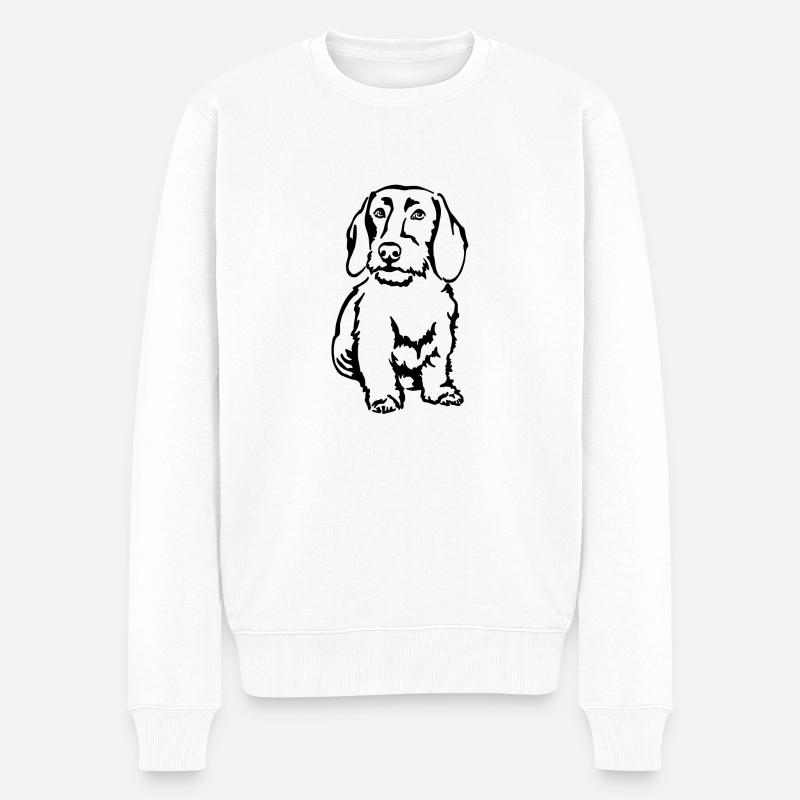 Teckels - Pull Premium bio Homme - blanc