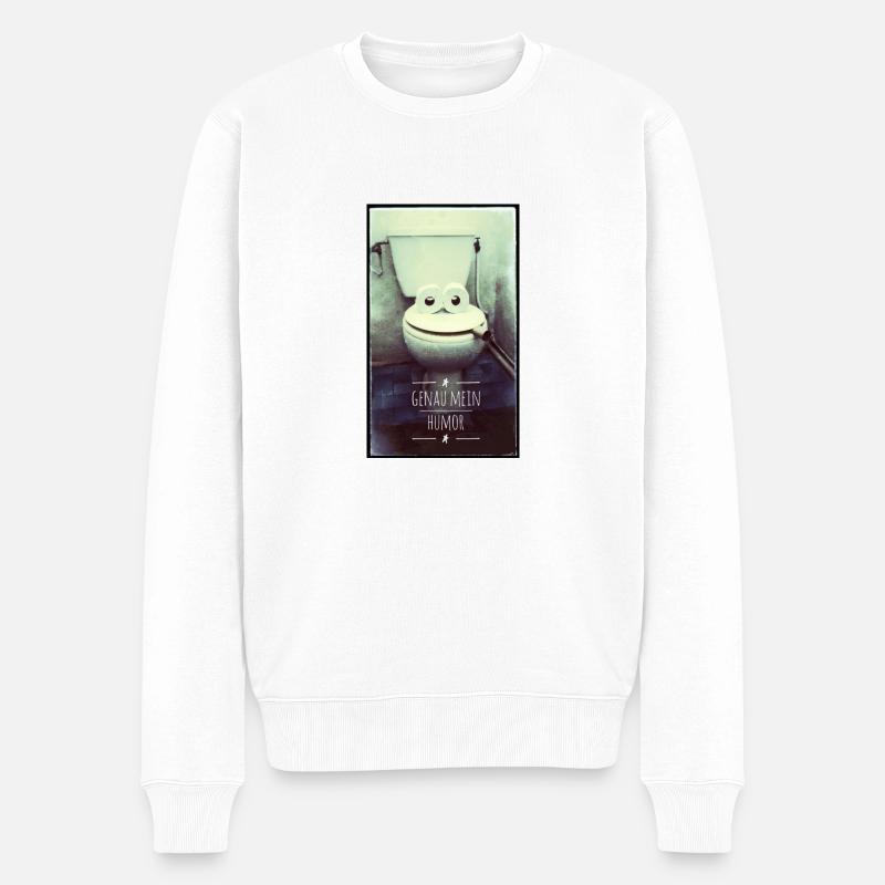 Genau mein Humor - Männer Premium Bio Pullover - Weiß
