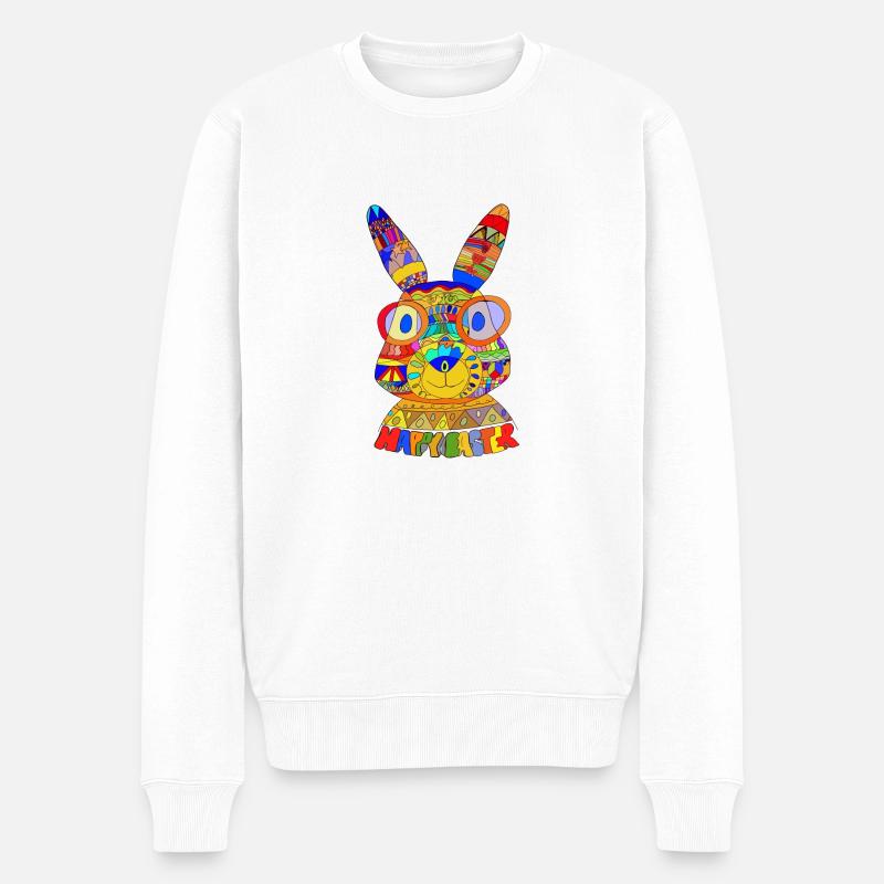 HAPPYEASTER Osterhase - Männer Premium Bio Pullover - Weiß