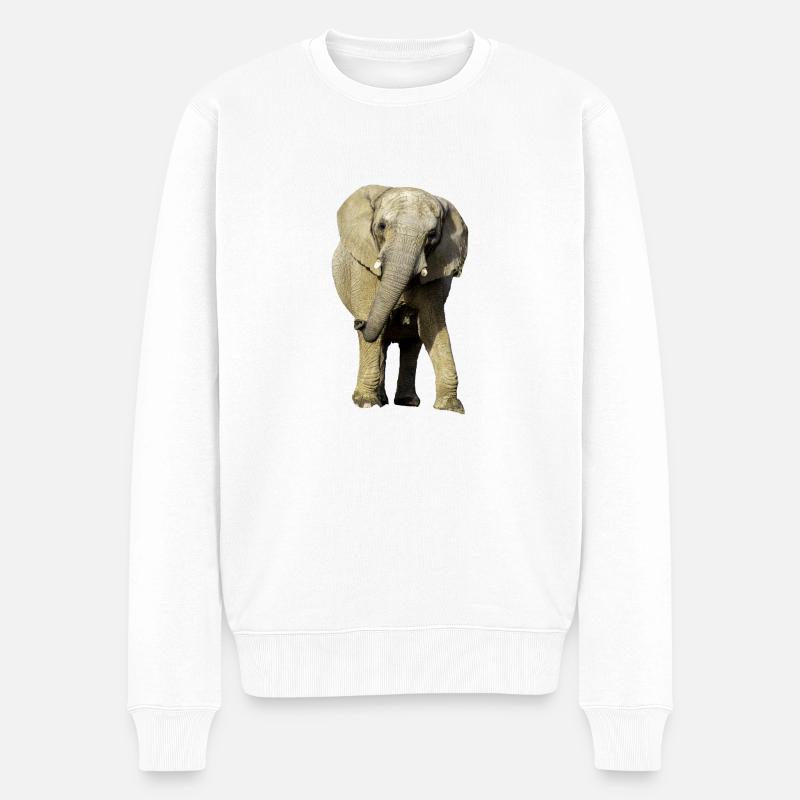 Éléphant - Pull Premium bio Homme - blanc