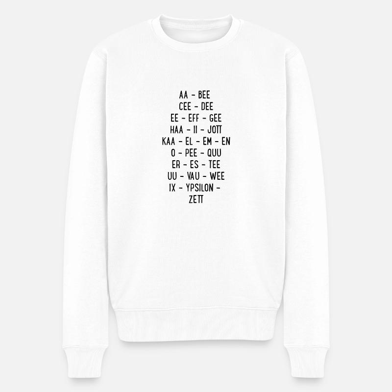 abc - Männer Premium Bio Pullover - Weiß