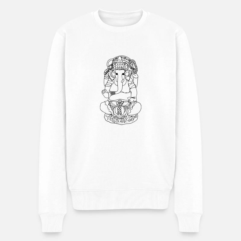 Ganesha, Ganapati, Vinayaka, hindu God - Männer Premium Bio Pullover - Weiß