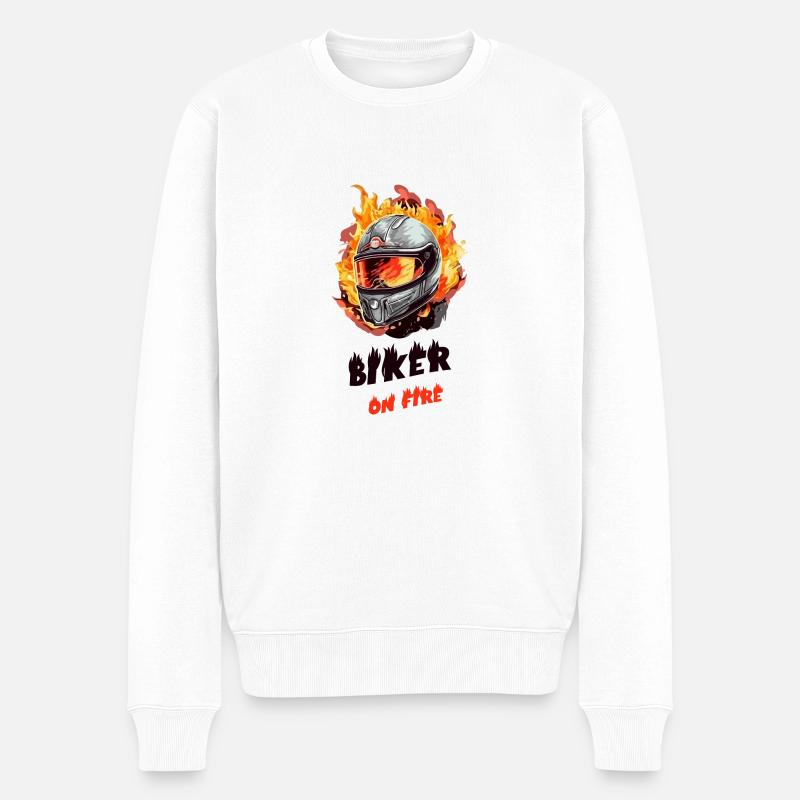 Motard en feu - Pull Premium bio Homme - blanc