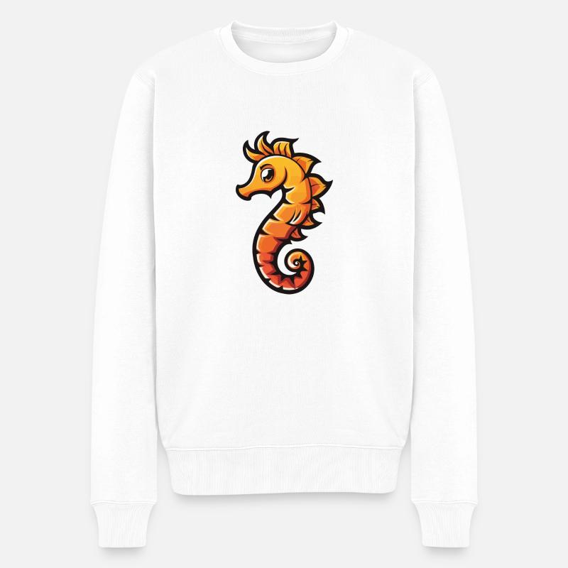 seepferd seepferdchen - Männer Premium Bio Pullover - Weiß