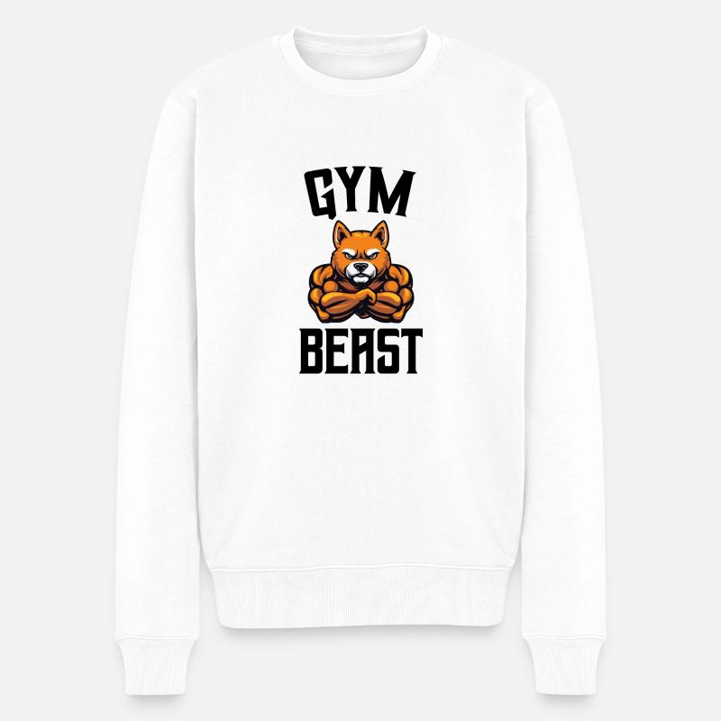 Chien Gym Bête - Pull Premium bio Homme - blanc