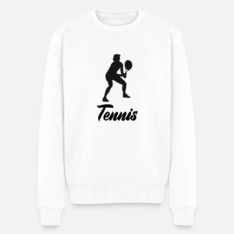 tennis spielerin - Männer Premium Bio Pullover - Weiß