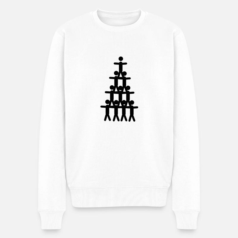 Akrobatik Pyramide - Männer Premium Bio Pullover - Weiß