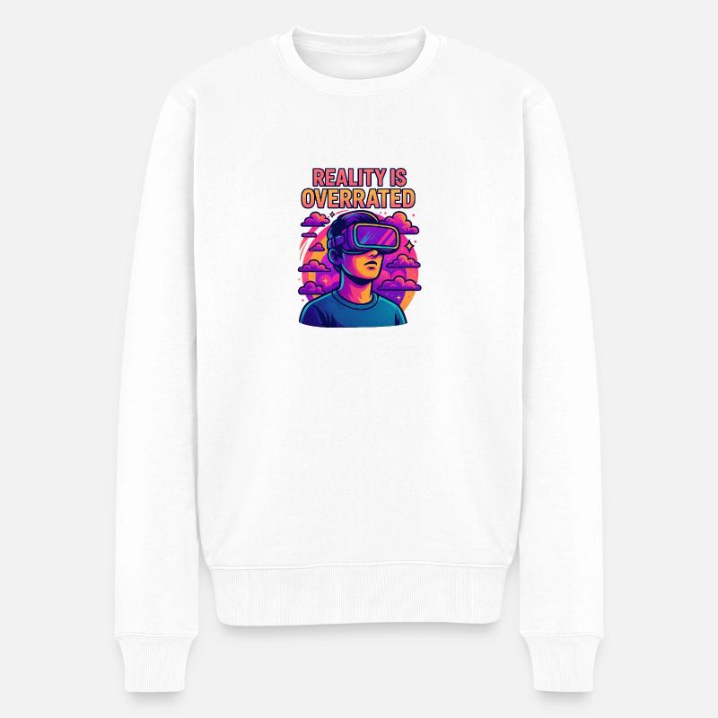 Reality is Overrated - Männer Premium Bio Pullover - Weiß