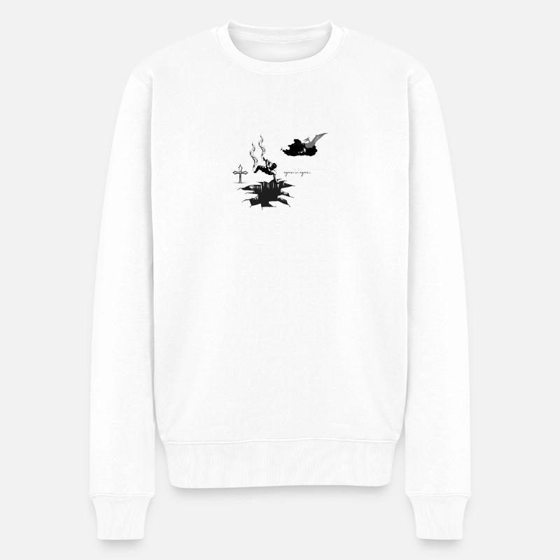 "again 'n' again" - Männer Premium Bio Pullover - Weiß